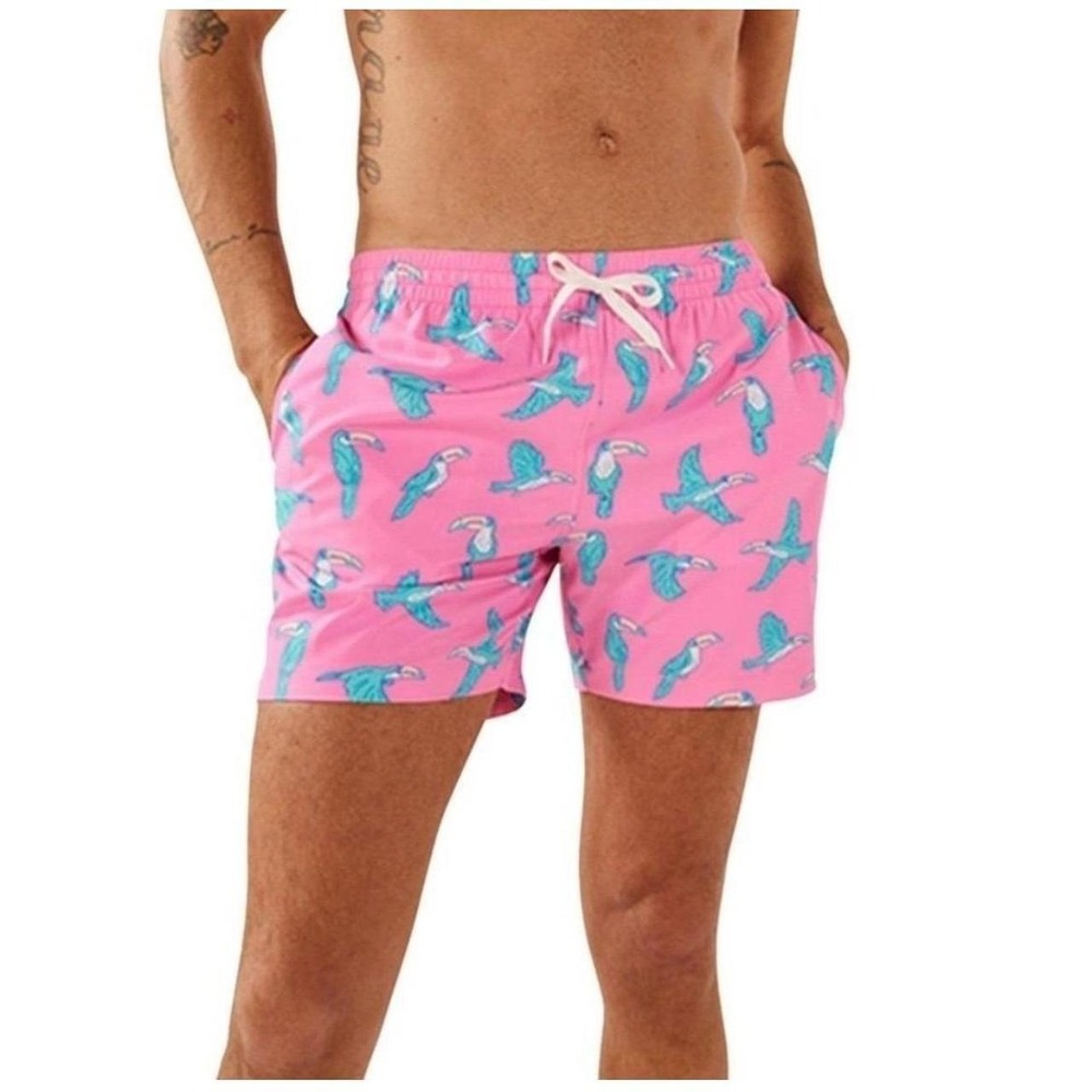 Mens Chubbies Toucan Bird Swim Beach Drawstring Shorts